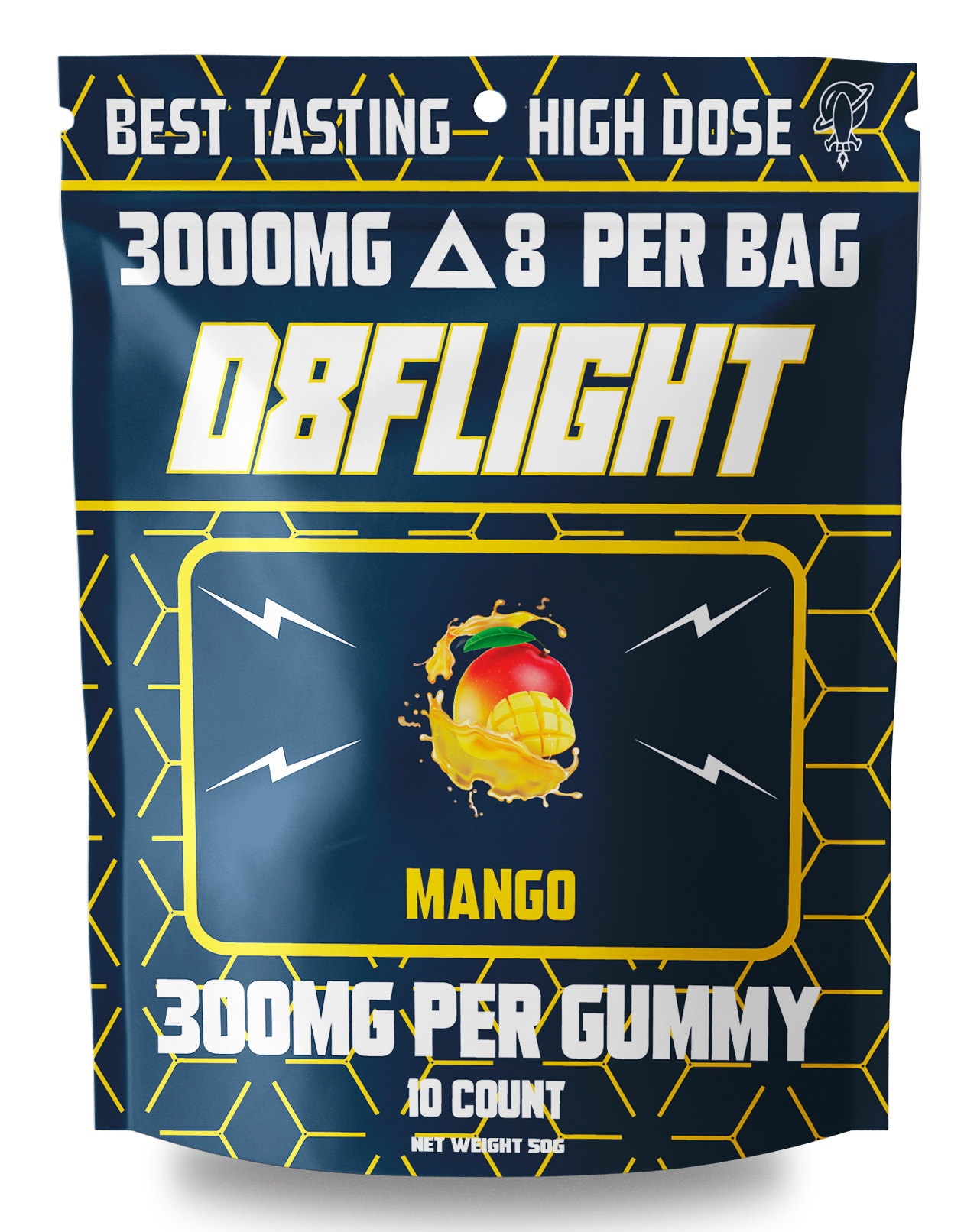 High Dose 3000mg D8 Gummies- Mango